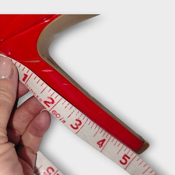 Steve Madden Womens Shoes Sz 9.5 Stiletto High Heel Red Patent Dressy Ankle Stra - Picture 13 of 13